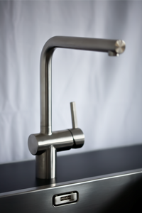 Edelstahlspüle (integriert) - Franke Mythos MYX, gebürstet - mit Wasserhahn